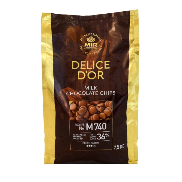 Шоколад М740 "MIR DELICE D’OR" 36% | Молочний 2,5 кг калети